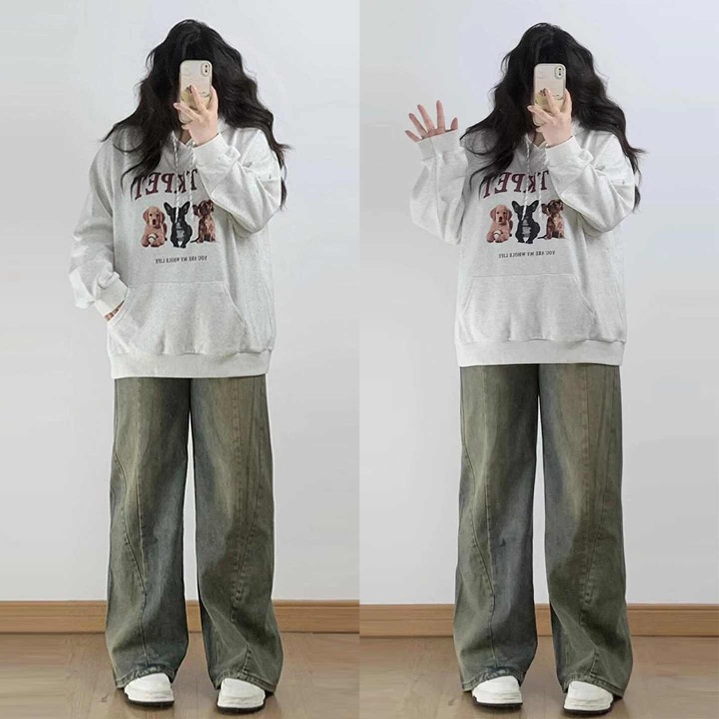 300斤胖mm大码复古高腰阔腿牛仔裤女美式宽松直筒设计显瘦长裤子,淘宝优惠券,粉丝福利购,淘宝优惠卷