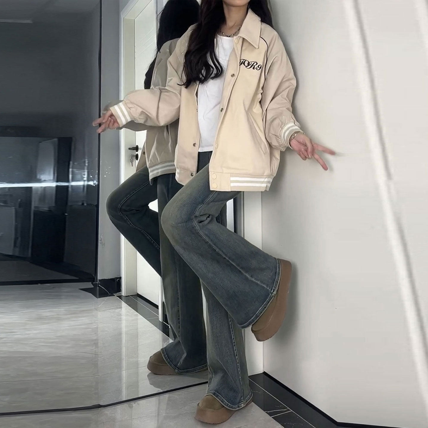 胖mm特大码女装蓝色高腰弹力牛仔裤女小个子学生加绒加厚微喇裤子,淘宝优惠券,粉丝福利购,淘宝优惠卷