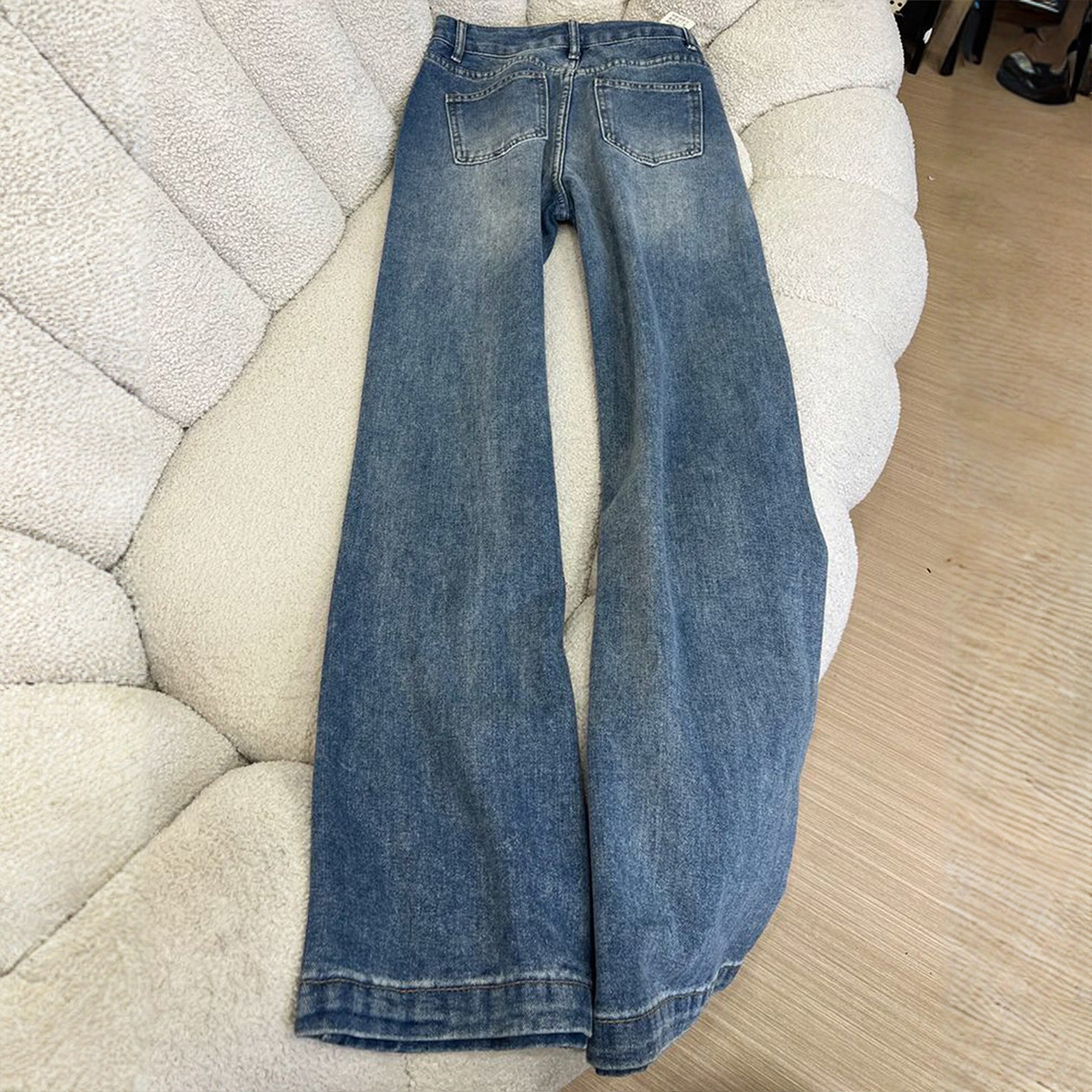 300斤大码女装美式重工烫钻蓝色牛仔裤女胖mm宽松设计感直筒裤子,淘宝优惠券,粉丝福利购,淘宝优惠卷