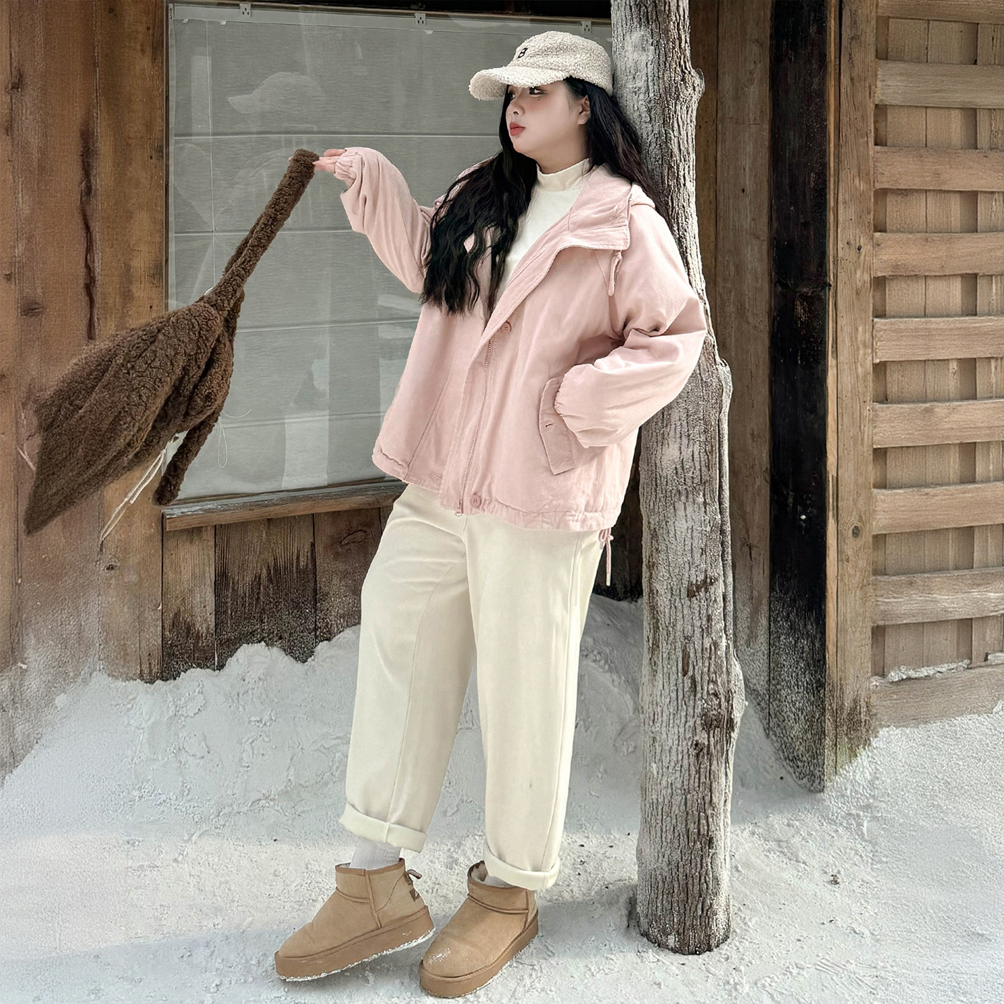 300斤大码女装胖mm温柔甜美风羽绒棉服女秋冬加厚ins韩版夹棉外套 - 图3