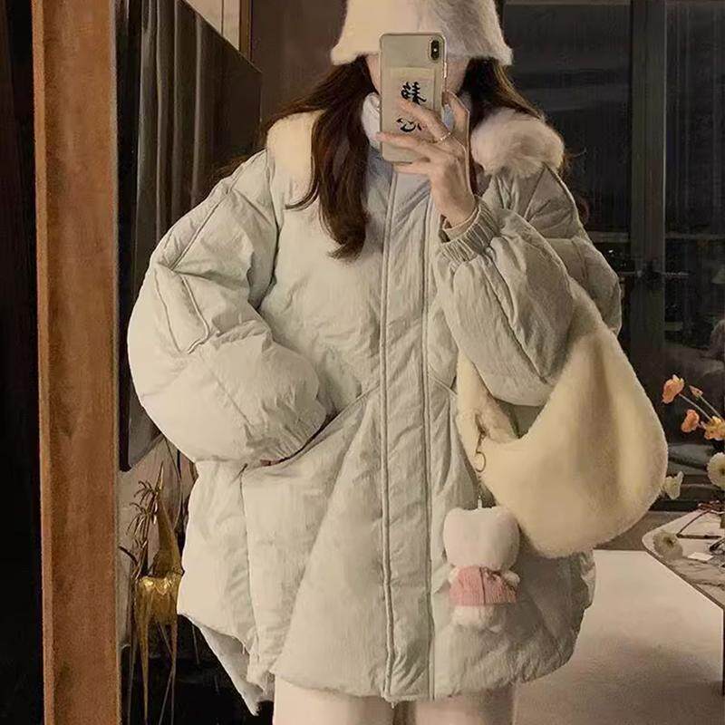 300斤大码女装高级感蓝绿色棉服女胖mm大毛领减龄学院风加厚外套,淘宝优惠券,粉丝福利购,淘宝优惠卷