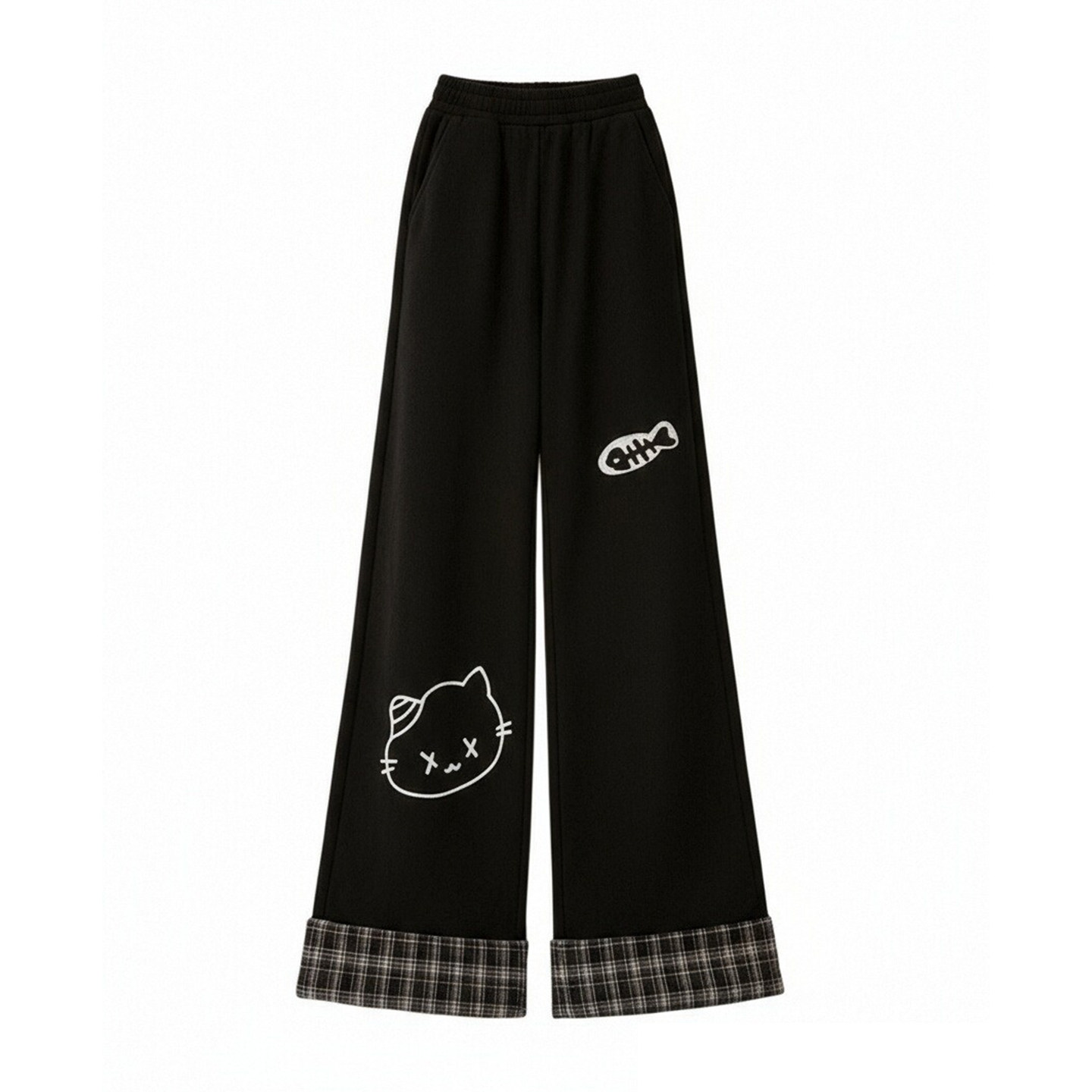 胖mm大码女装可爱卡通印花阔腿卫裤女学院风简约加绒加厚运动裤子,淘宝优惠券,粉丝福利购,淘宝优惠卷