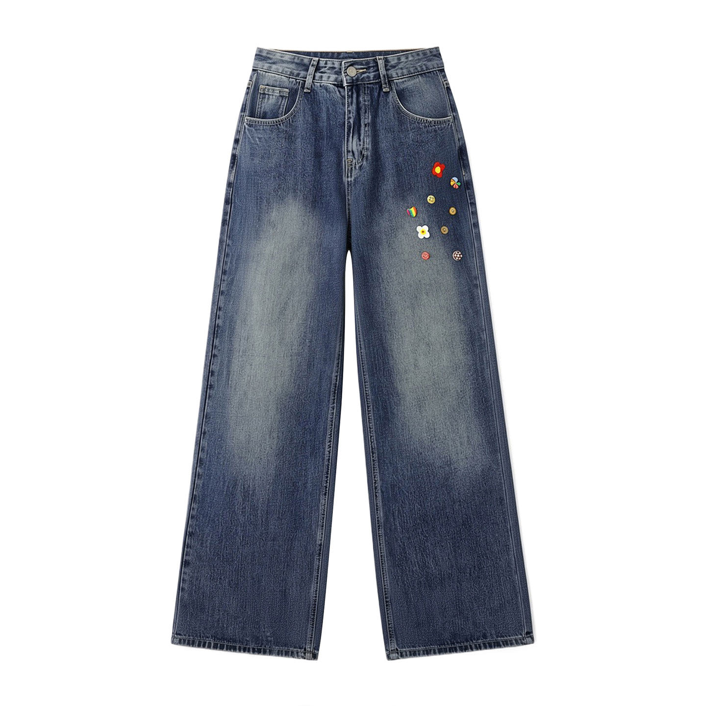 特大码女装胖mm韩系穿搭显瘦蓝色牛仔裤女慵懒风学生百搭直筒裤子,淘宝优惠券,粉丝福利购,淘宝优惠卷