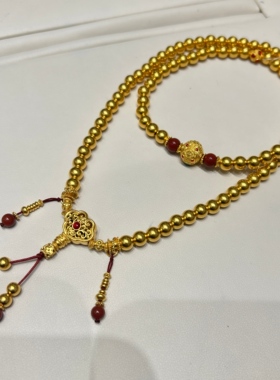 TSL谢瑞麟代购 足金999圆满如意黄金三圈手链手串项链女 专柜正品