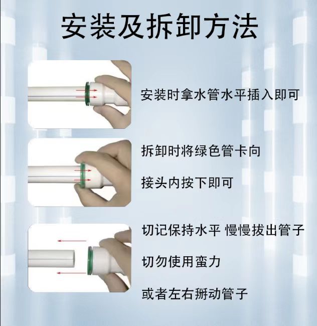 PPR快速接头免热熔4分25 32直插式冷热水管变径接头阀门三通直通