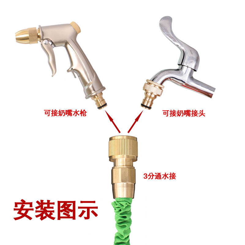 伸缩管专用塑料快接头3分软水管通水修补延长洗车水枪细水管配件 - 图1