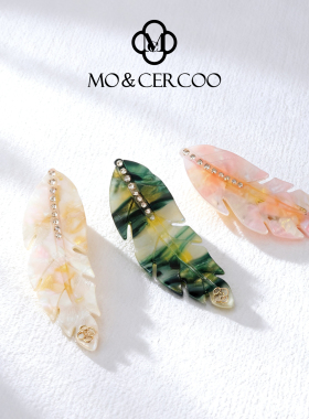 MOCERCOO墨蔻高档醋酸羽毛发卡边夹炫彩光泽感发夹鸭嘴夹原创头饰