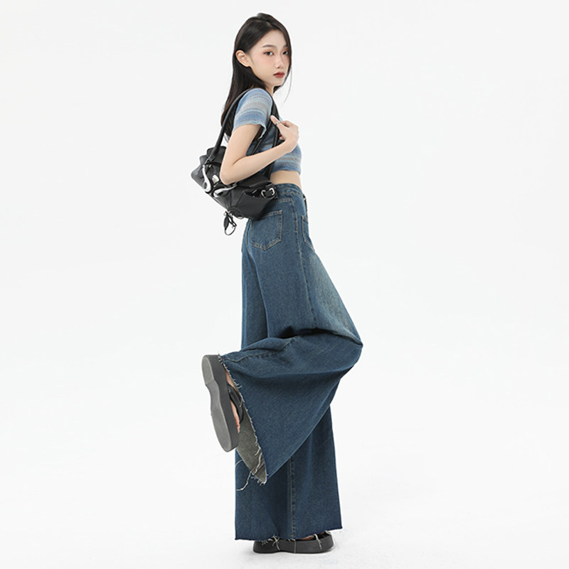 音梦姿2023春季新款阔腿宽松裤子 音梦姿牛仔裤