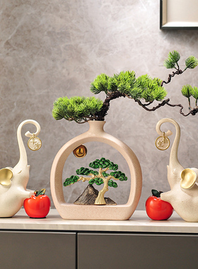 陶瓷客厅新中式玄关酒柜