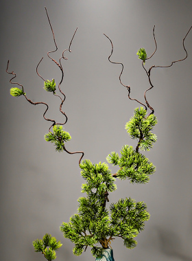 假山迎客松客厅玄关细长壁龛橱窗家居装饰品摆件乔迁新居开业礼品