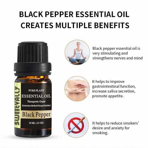 10ML Black Pepper Essential Oil Promote Appetite Essential - 图1