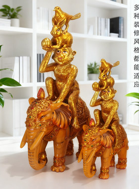 藏传密宗象宝佛前供奉四瑞摆件