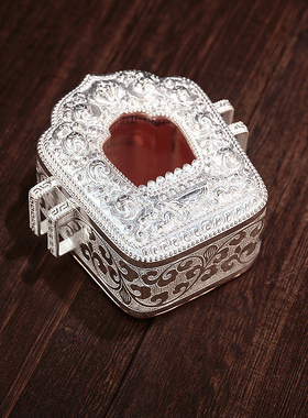 S925纯银吊坠摩尼宝镂空嘎乌盒