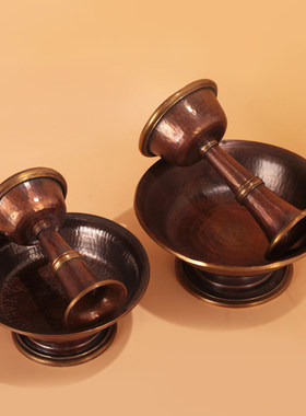 尼泊尔黄铜藏式供水护法杯