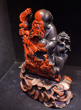 寿星正品桂林鸡血玉精品收藏长辈生日礼物红色摆件21-11-32cm