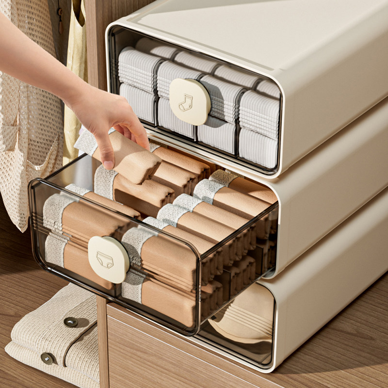 抽屉式内衣内裤收纳盒分格家用宿舍放袜子衣物三合一衣柜整理神器,淘宝优惠券,粉丝福利购,淘宝优惠卷