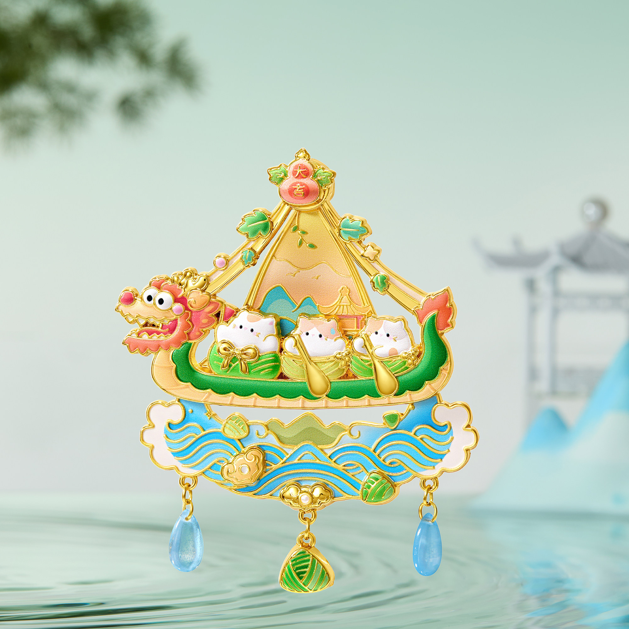 Three-foot Carp Dragon Boat Festival Fun Fridge Magnet