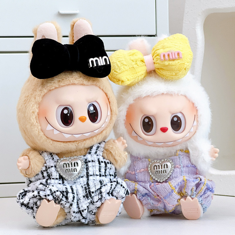 拉布布娃衣一二代坐坐派对搪胶公仔马卡龙背带裤帽子套装labubu,淘宝优惠券,粉丝福利购,淘宝优惠卷