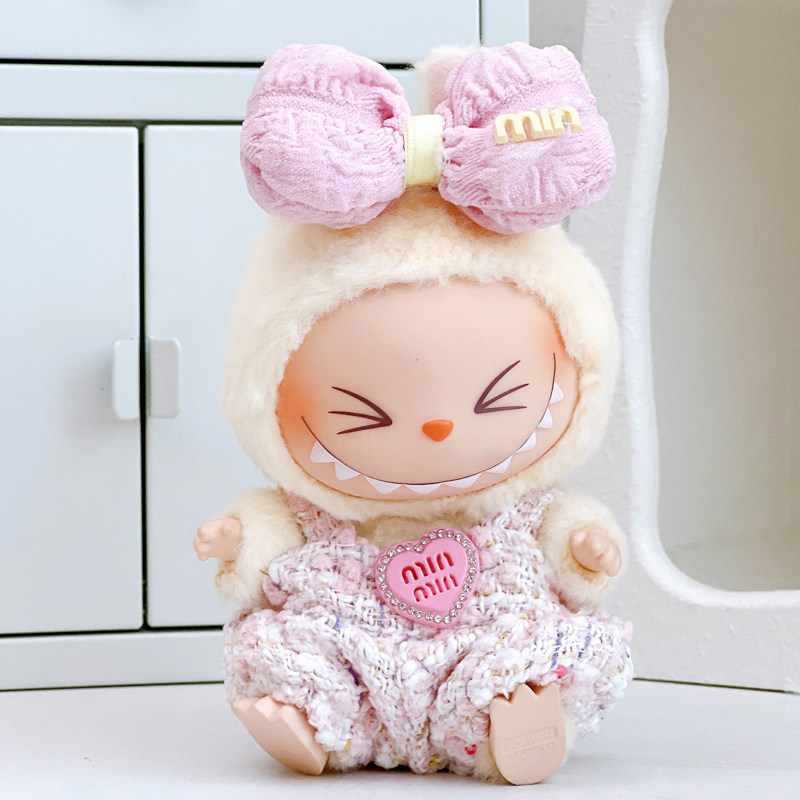 拉布布娃衣一二代坐坐派对搪胶公仔马卡龙背带裤帽子套装labubu,淘宝优惠券,粉丝福利购,淘宝优惠卷