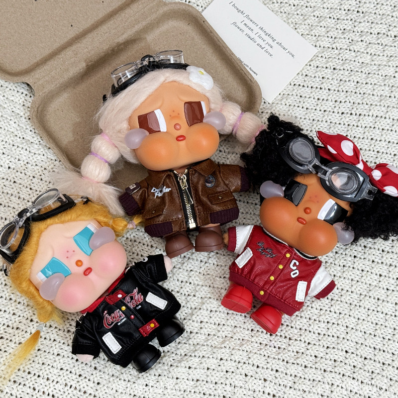 CRYBABY哭娃潮玩娃衣套装15cm衣服可爱复古夹克机车服超萌帅气,淘宝优惠券,粉丝福利购,淘宝优惠卷