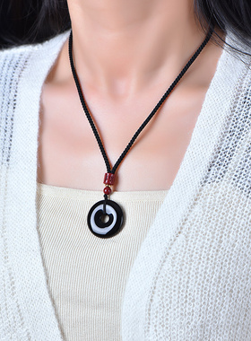 曜石平安扣吊坠男女本命年