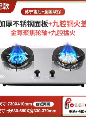 煤气灶双灶燃气灶天然气液化气灶家用猛火煤气灶台嵌两用