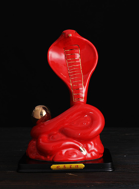 红色陶瓷十二生肖摆件客厅摆件