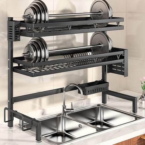 3-Tier Strong Rack kitchen drop large dish rack shelf bowl - 图2