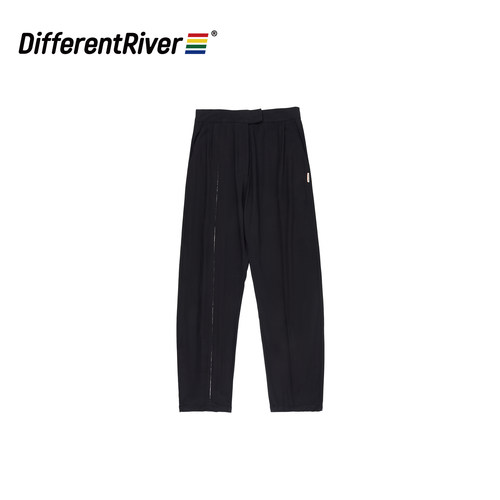 DifferentRiver2024秋冬男女同款新中式宽松阔腿休闲裤 - 图3