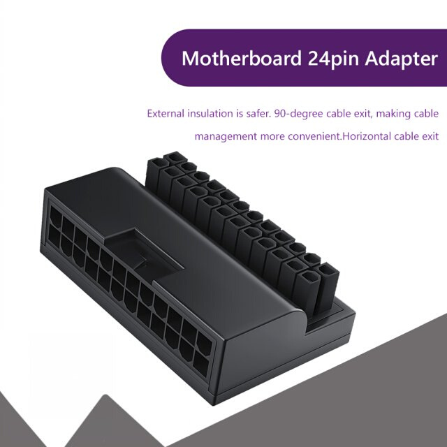 ATX 24 Pin to 90 Degree Power Plug Adapter Mainboard Motherb - 图1