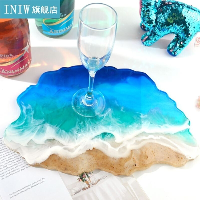 Irregular Wave Tray Epoxy Resin Mold Serving Plate Board Sil - 图1