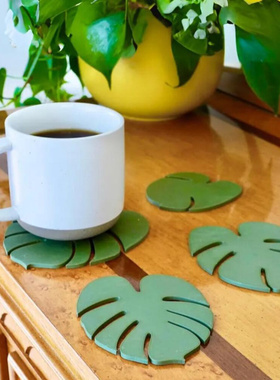 Greenery Coasters Modern 3d Printed Monstera Coaster Plant