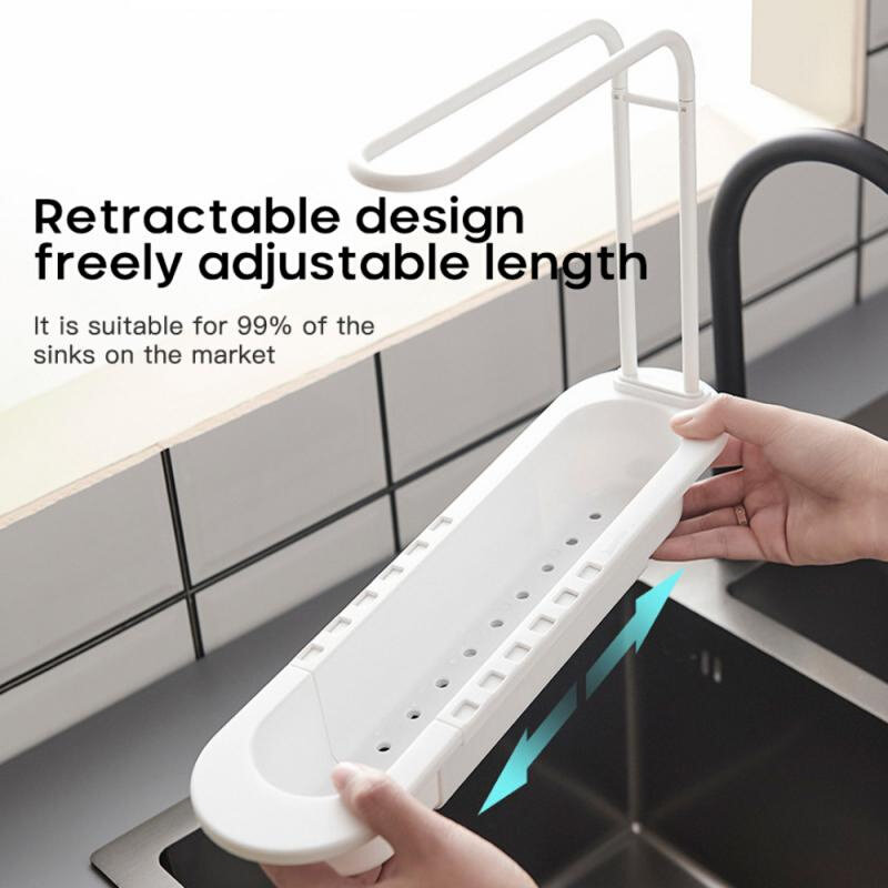 Sink Stand Kitchen Sink Organizer Dish Drainer Telescopic Ra - 图0