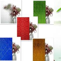 Antique colored sea-tang embossing glass old style Manzhouwindow Chinese art glass screen partition wall Xuanguan Custom