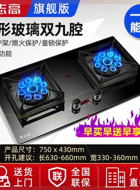 燃气灶家用双灶天然气煤气灶液化气猛火灶嵌入式台式JZY-BZ