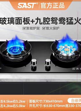 煤气灶双灶家用天然气台式液化气嵌入式燃气灶九腔猛火
