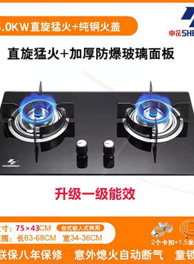 家用燃气灶双煤气灶猛火煤气灶嵌入式台式天然气灶液化气灶