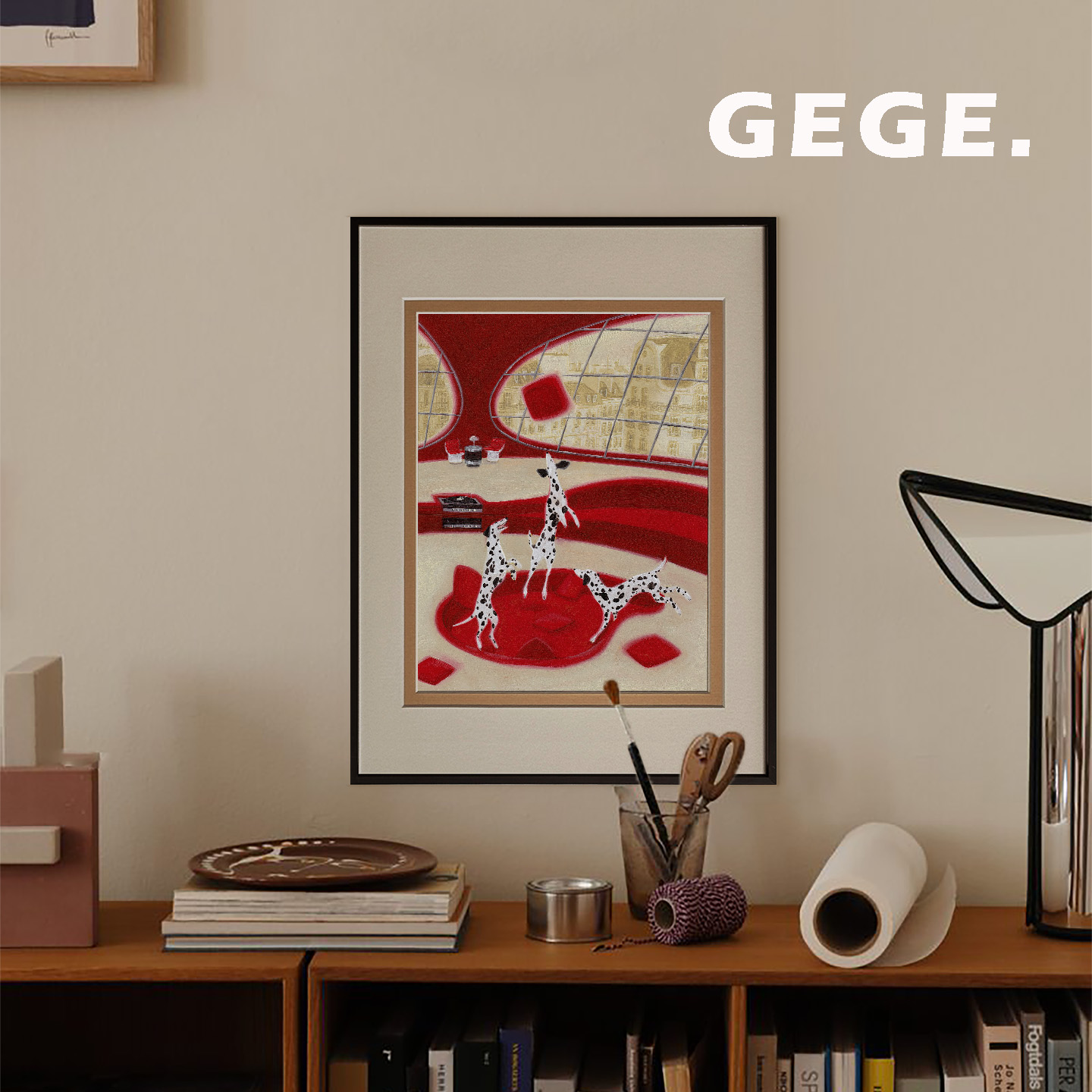 灵斑】GeGe卧室书房餐厅挂画高级感北欧复古玄关中古风客厅画挂画 - 图1