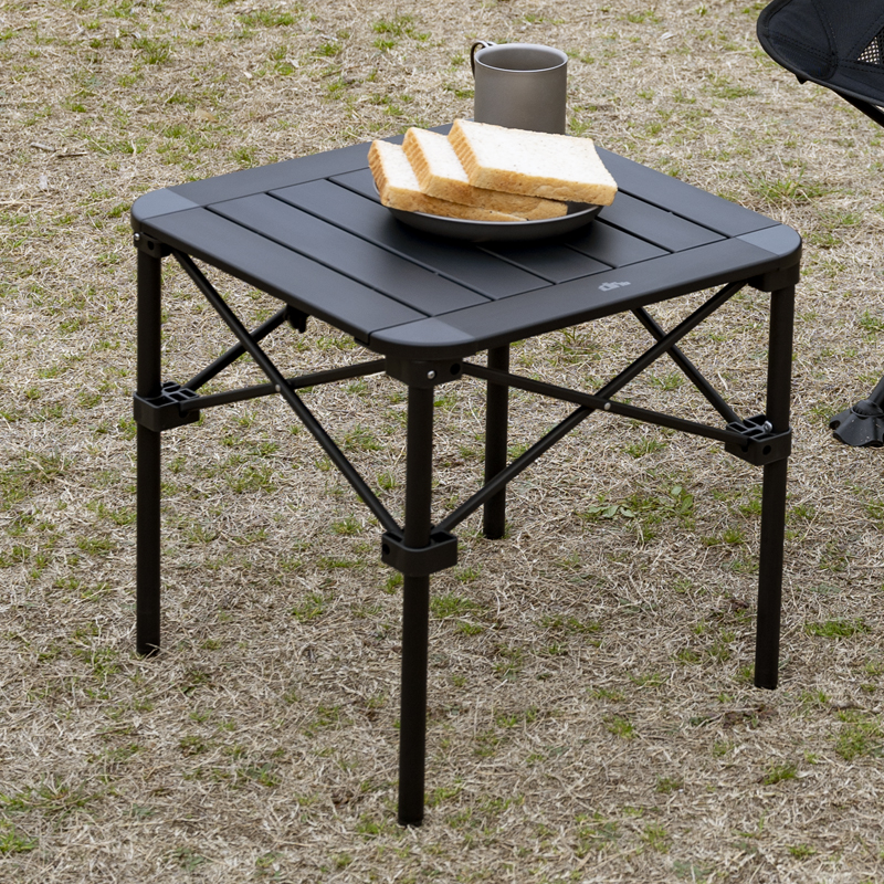 iClimb黑化摩旅铝合金蛋卷桌轻量化露营野餐稳固折叠桌椅大小方桌 - 图0
