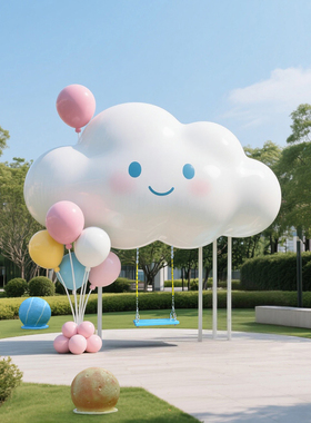 网红拍照打卡摆件云朵秋千