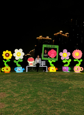 菊花雕塑卡通植物定制大型摆件