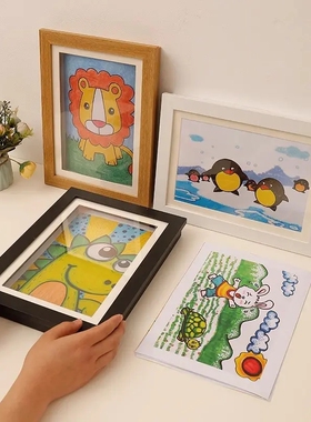 轻松翻盖开合秒换画！可收纳约50-100张！儿童画收纳上墙展示神器