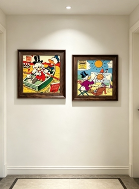 唐老鸭卡通装饰画酒店儿童房卧室床头挂画客厅餐厅壁画餐厅背景墙