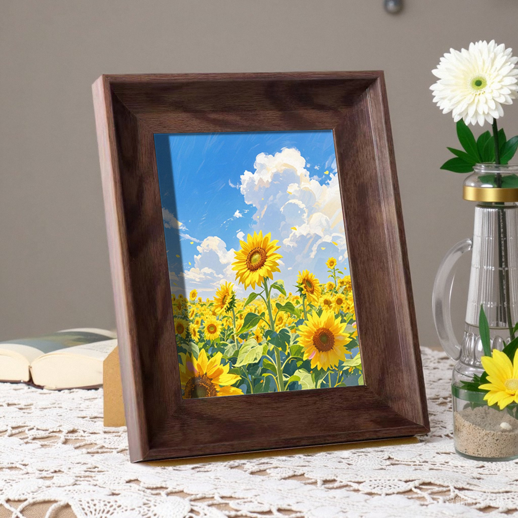欣欣向荣夏季向日葵相框摆台画新中式客厅装饰卧室床头柜桌面摆件,淘宝优惠券,粉丝福利购,淘宝优惠卷