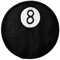 1x Black 8-Ball Billiards Eightball Pool Game Embroidered Ir