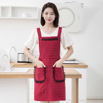 Apron Cotton Fabric Lace Princess Dress Home Kitchen Apron Work work anti-fouling anti-oil apron Skirt Plaid Apron