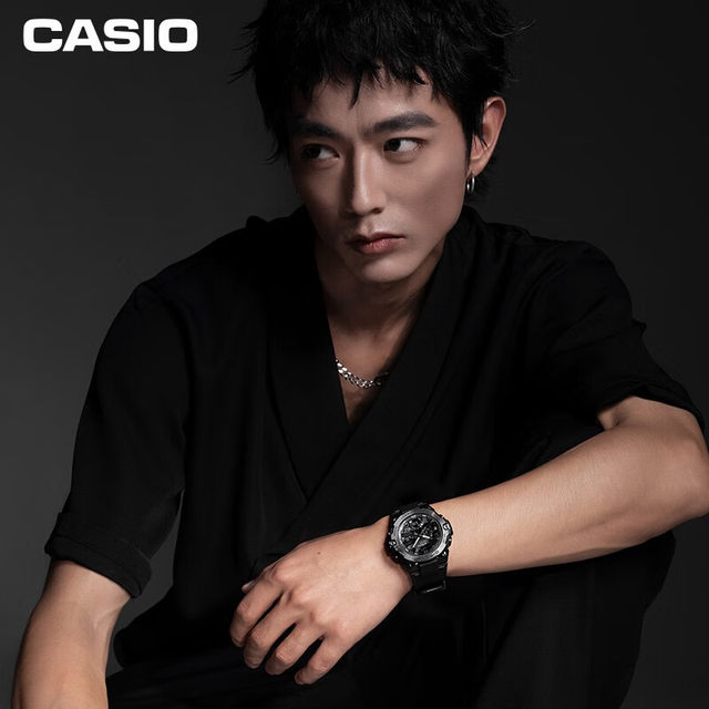 Casio Men's Dual Display Trendy Black Samurai Watch