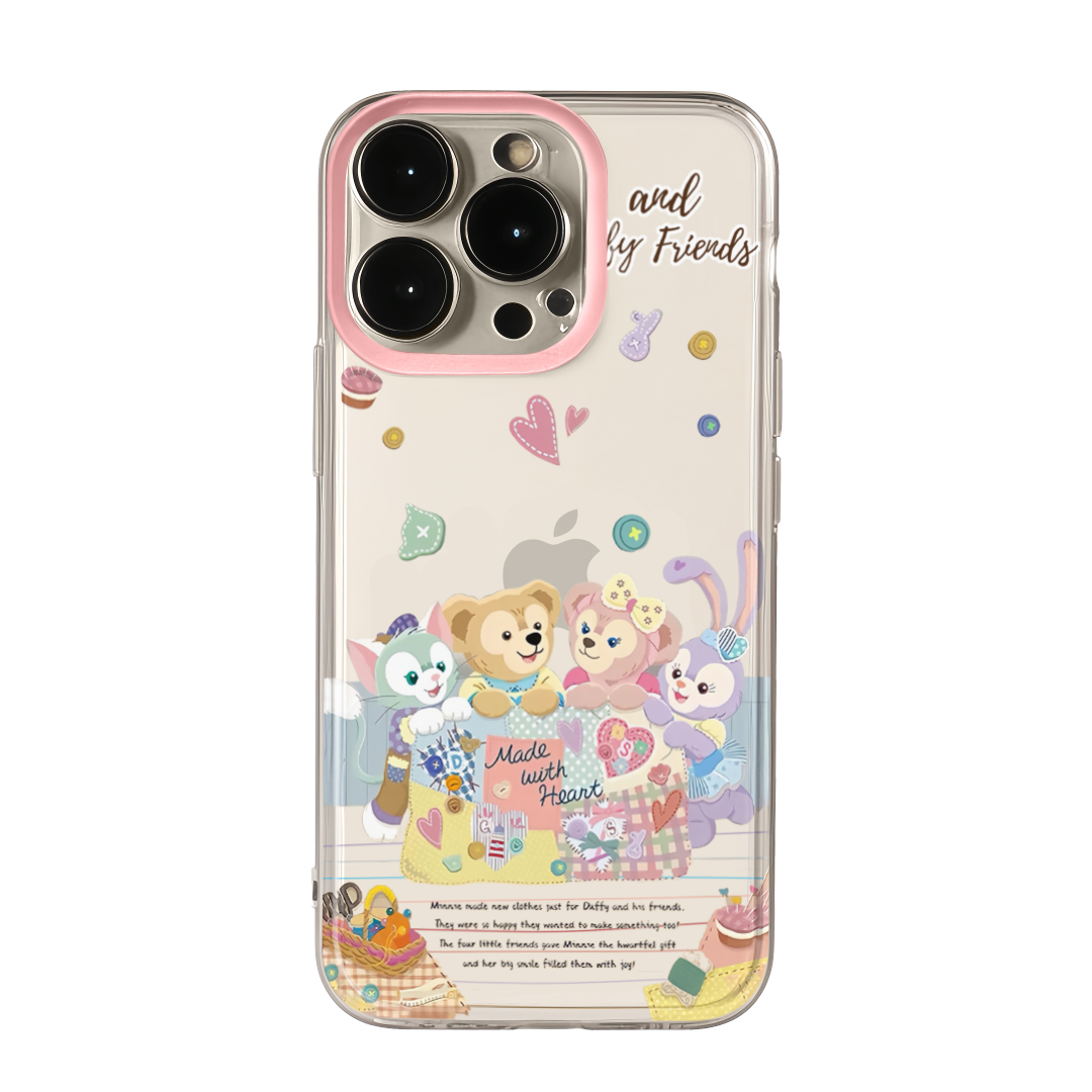 适用苹果15手机壳iPhone14promax可爱卡通15plus硅胶13pro达菲小熊家族华为Pura70荣耀100vivo女OPPO套mate60