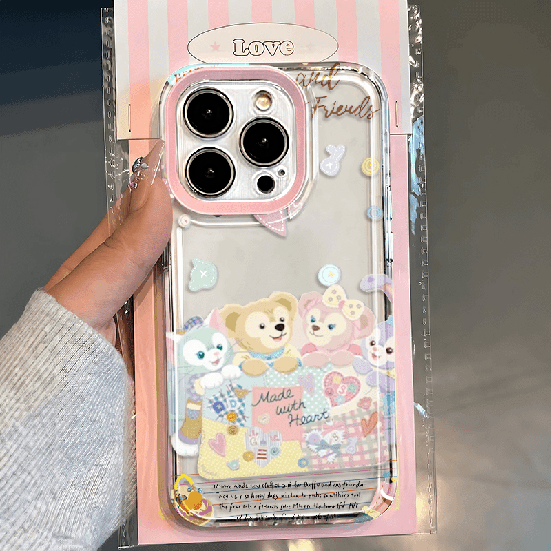 适用苹果15手机壳iPhone14promax可爱卡通15plus硅胶13pro达菲小熊家族华为Pura70荣耀100vivo女OPPO套mate60