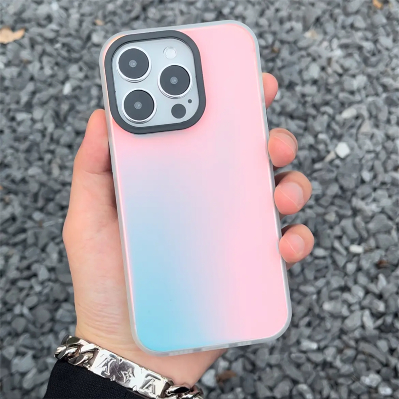 适用iPhone14手机壳镭射14Pro新款15ProMax苹果13Pro渐变色15ProMax高级感12Pro简约个性11Pro网红11ProMax炫